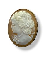 Brooch Mandile 1922 Woman Cammei  in Silver Conchiglia 2MSPC14